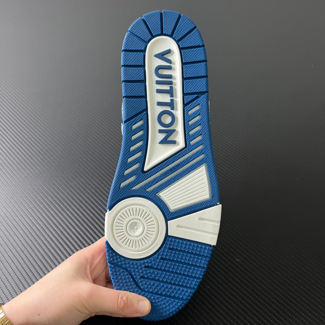 Louis Vuitton Trainer Monogram Denim “White Blue”
