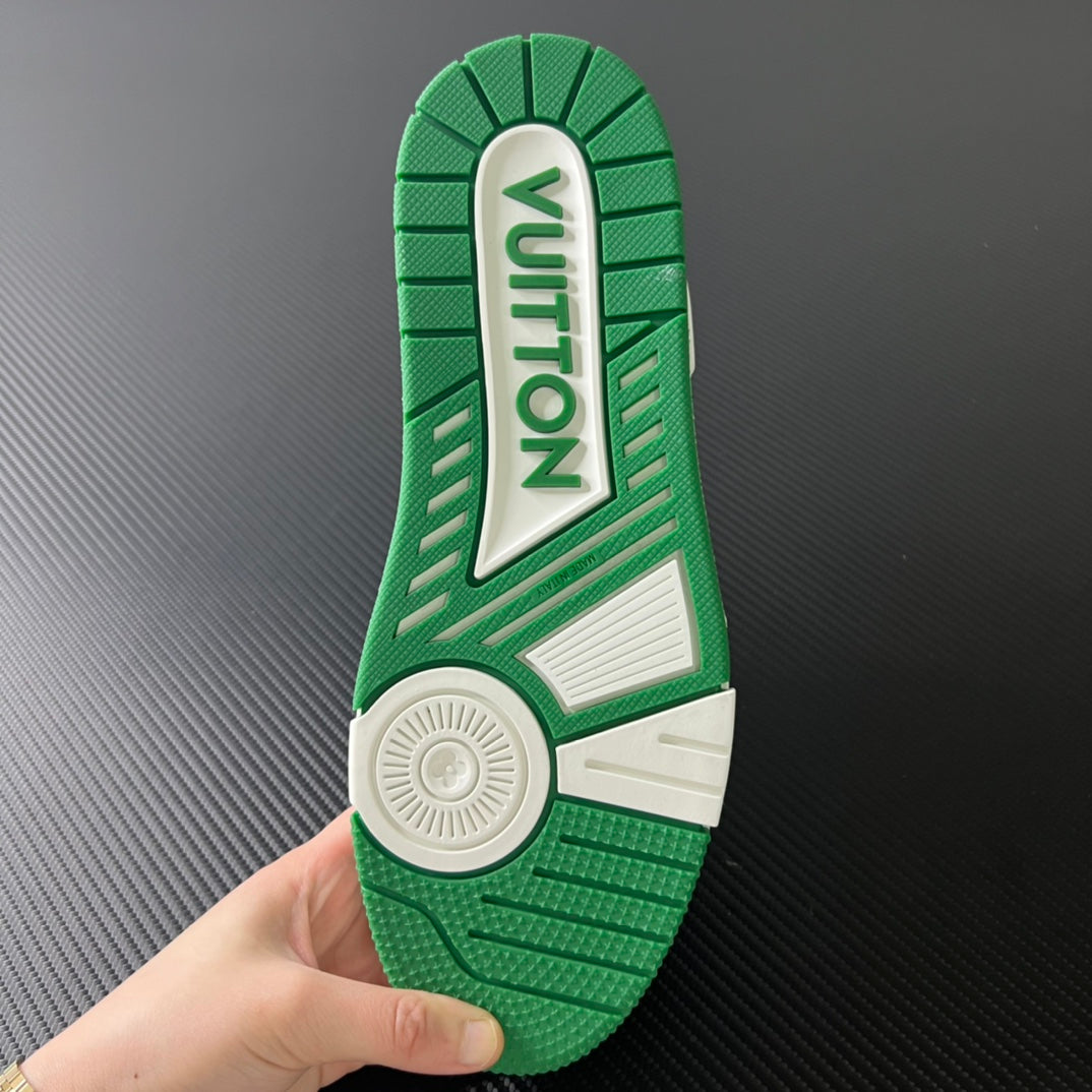 Louis Vuitton Trainer “Green Monogram Denim White”