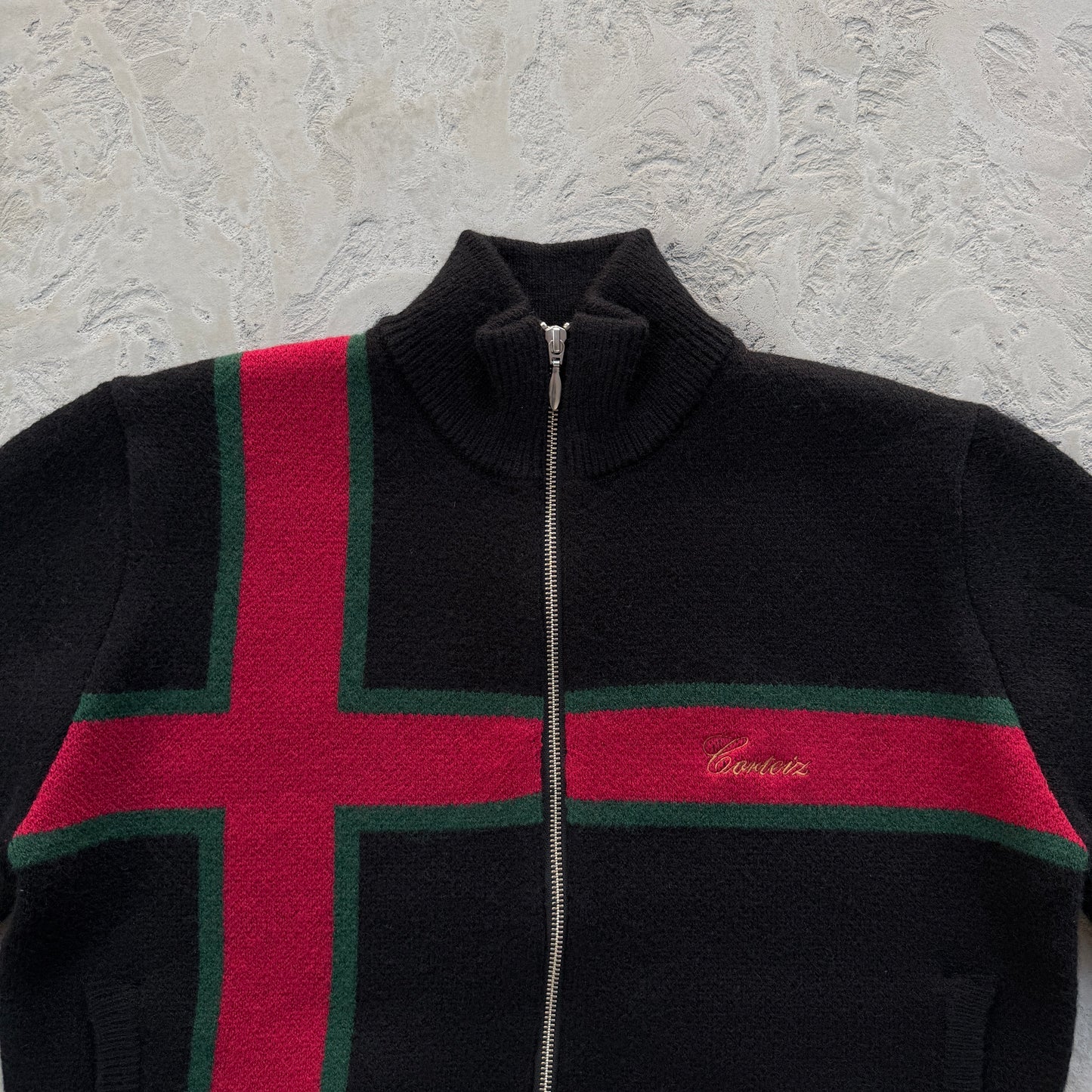 Corteiz Lux Knit Zip Up Black