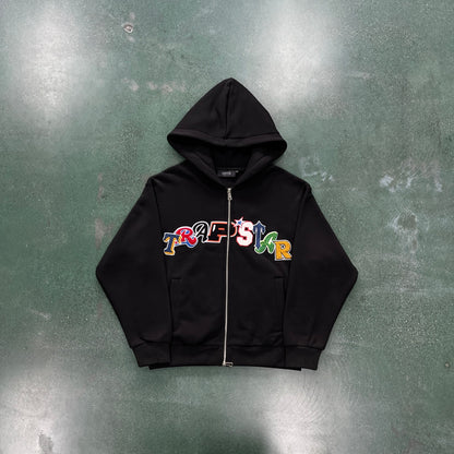 Conjunto Trapstar Zip Hoodie “Black”