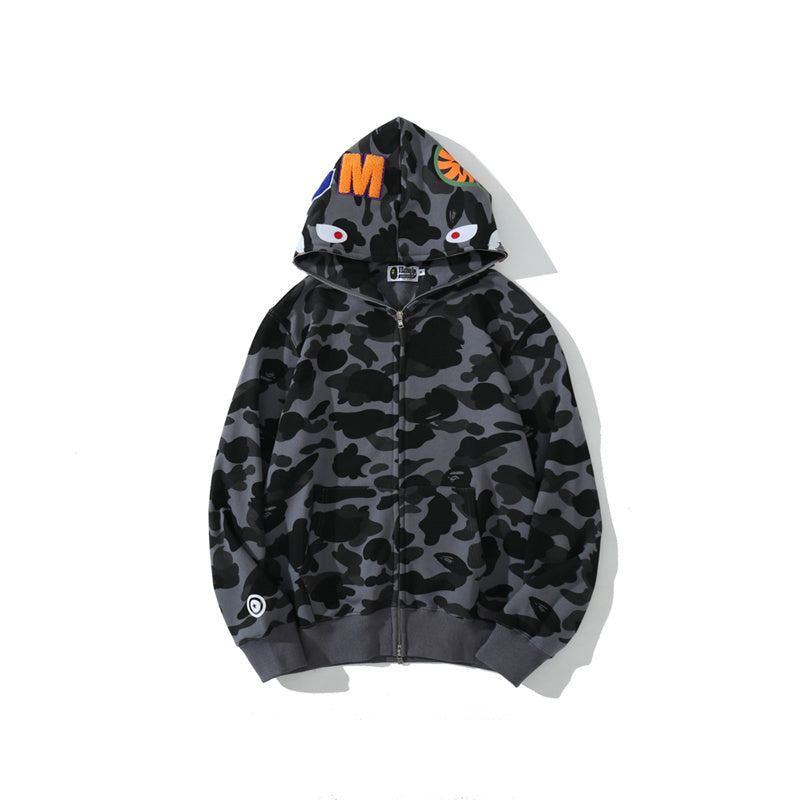 Moletom Bape Shark Wide Grey Camo