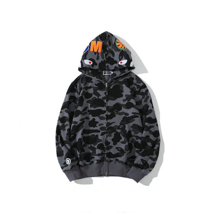 Moletom Bape Shark Wide Grey Camo