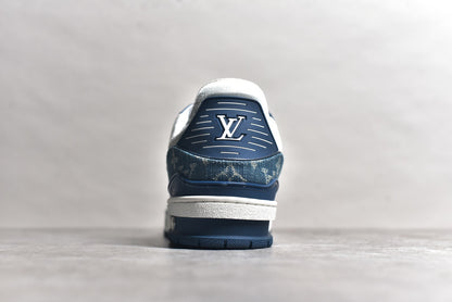 Louis Vuitton Lv Trainer Monogram Denim White Blue