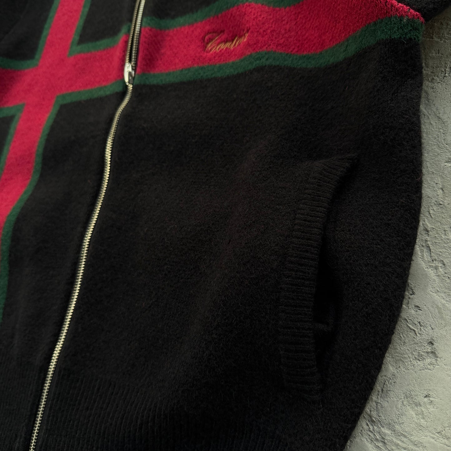 Corteiz Lux Knit Zip Up Black