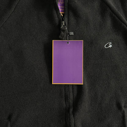 Corteiz Knit Zip Up Fleece “Black”