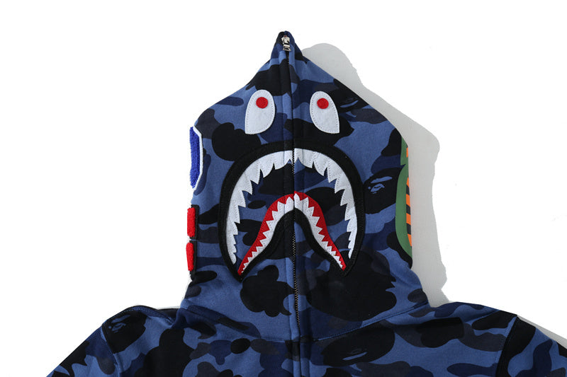 Moletom Bape Shark Wide Blue Camo
