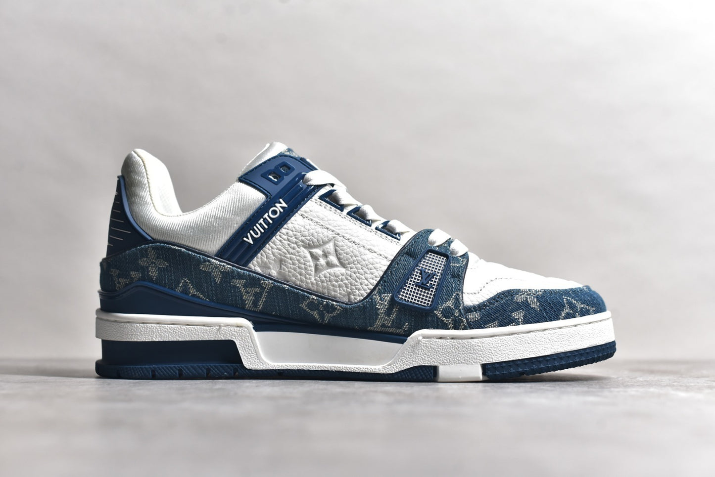 Louis Vuitton Lv Trainer Monogram Denim White Blue