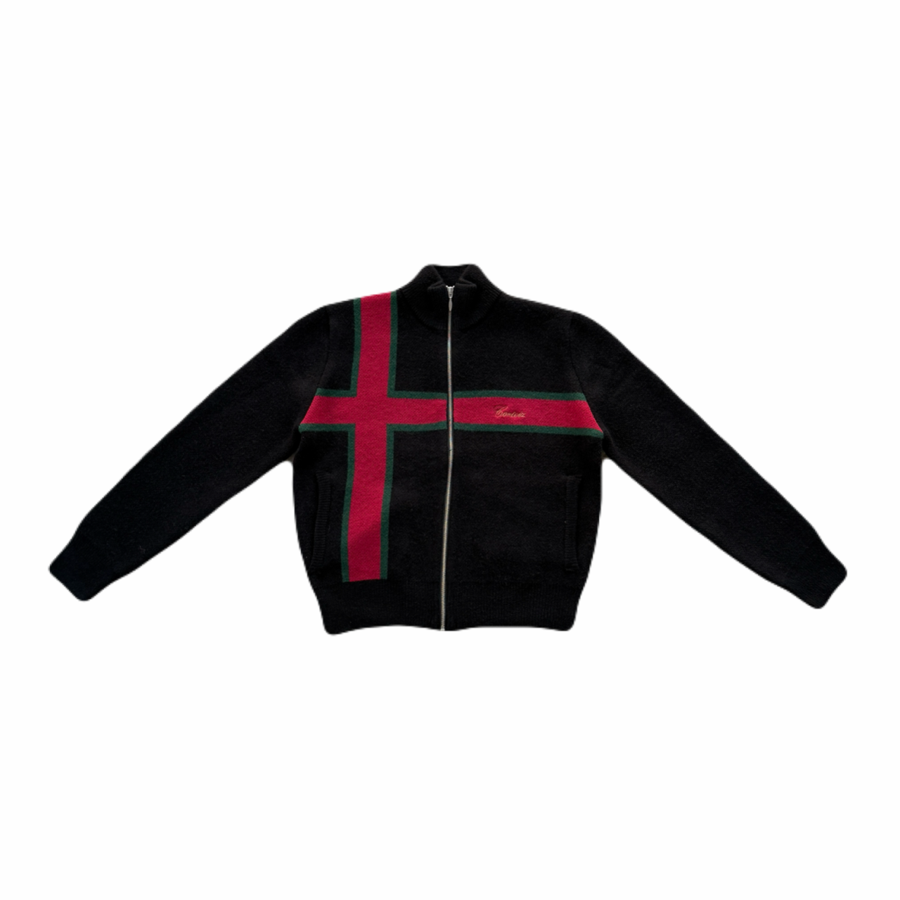 Corteiz Lux Knit Zip Up Black