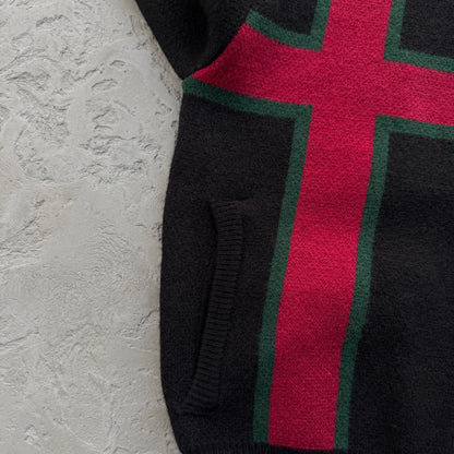 Corteiz Lux Knit Zip Up Black