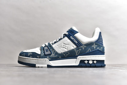 Louis Vuitton Lv Trainer Monogram Denim White Blue