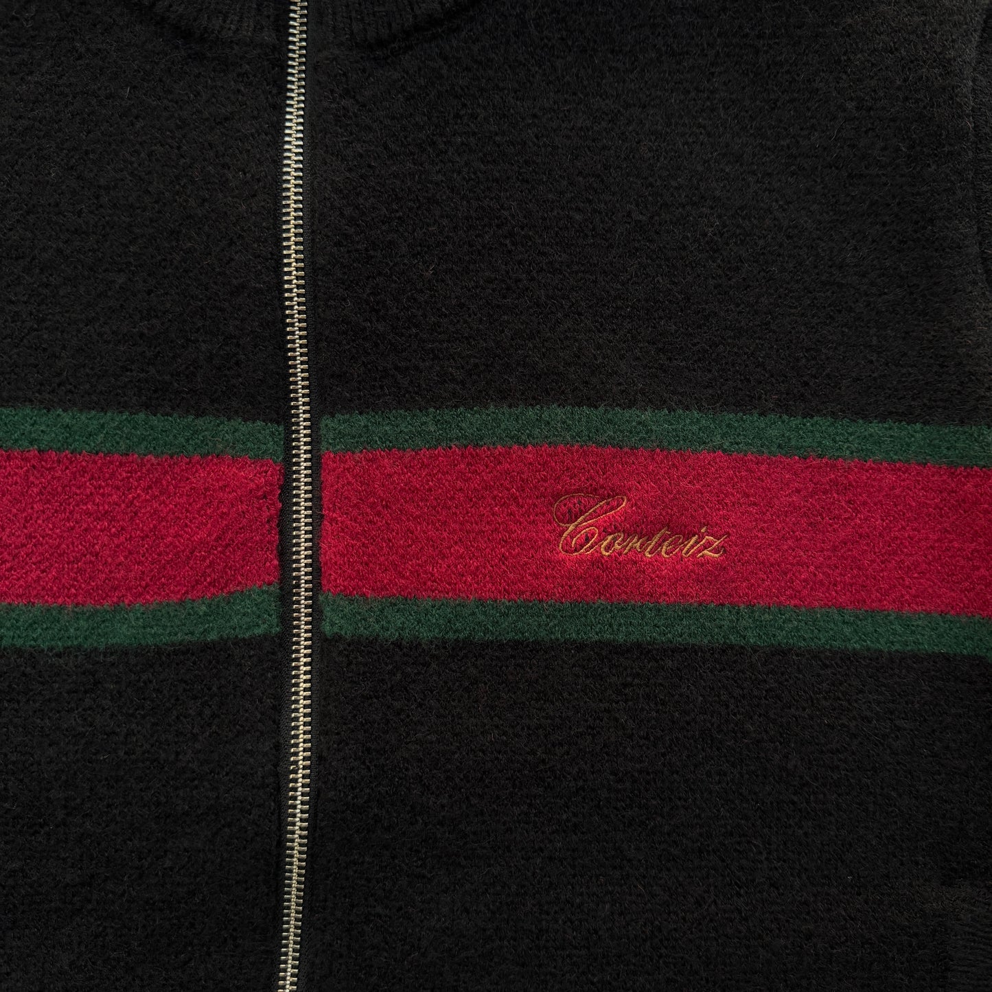 Corteiz Lux Knit Zip Up Black