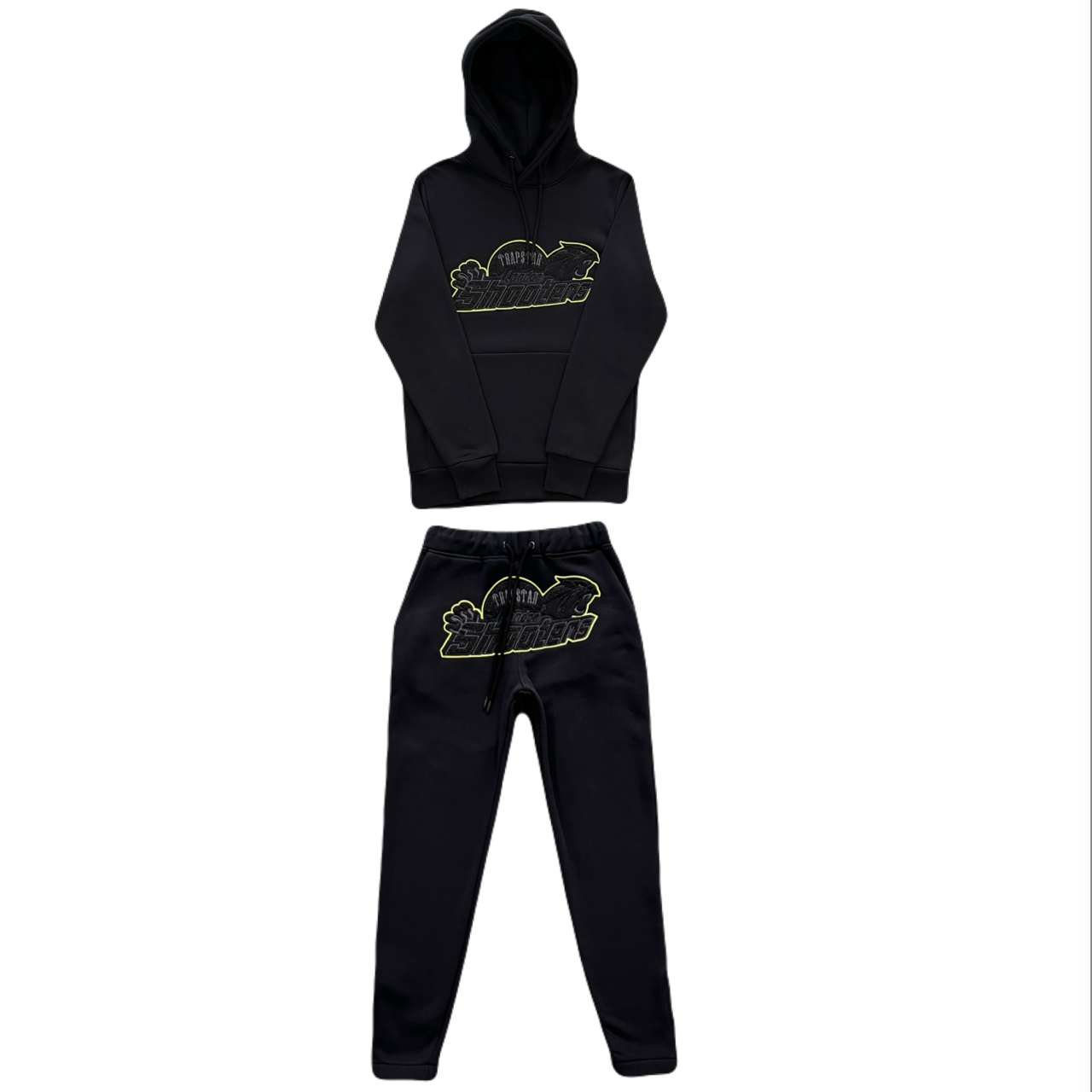 Conjunto Trapstar Hoodie “Black Lime”