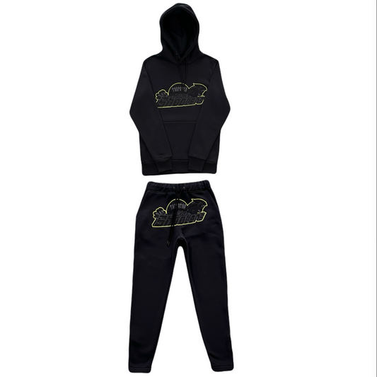 Conjunto Trapstar Hoodie “Black Lime”