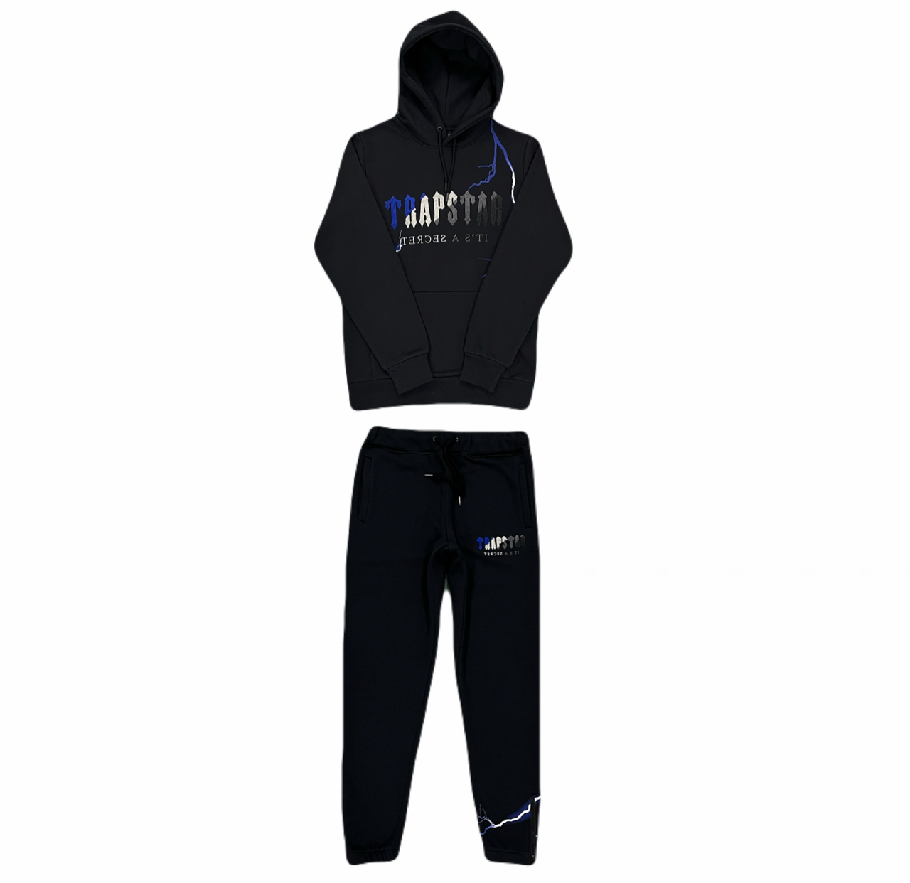 Conjunto Trapstar Hoodie Lightning Edition “Black”