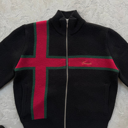 Corteiz Lux Knit Zip Up Black