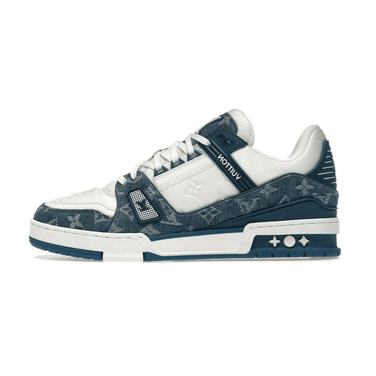 Louis Vuitton Lv Trainer Monogram Denim White Blue
