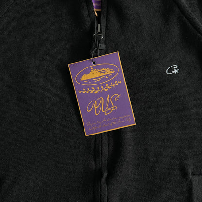 Corteiz Knit Zip Up Fleece “Black”