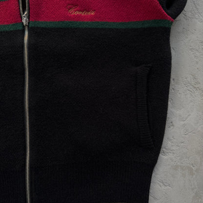 Corteiz Lux Knit Zip Up Black