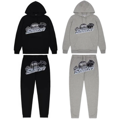 Trapstar “Shooters Hooded BLACK SKYBLUE”