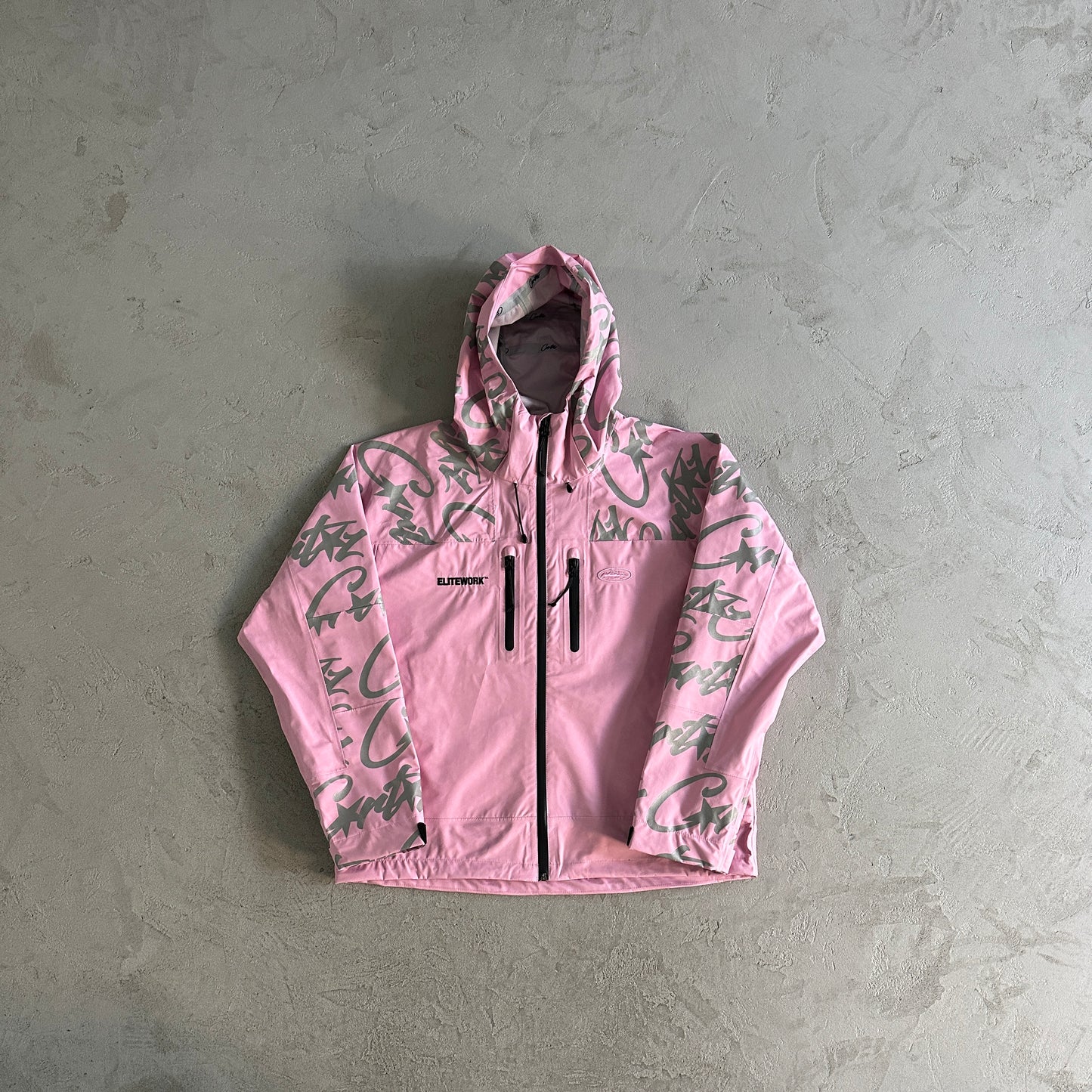Corteiz Elitework Waterproof Shell Jacket “Pink”