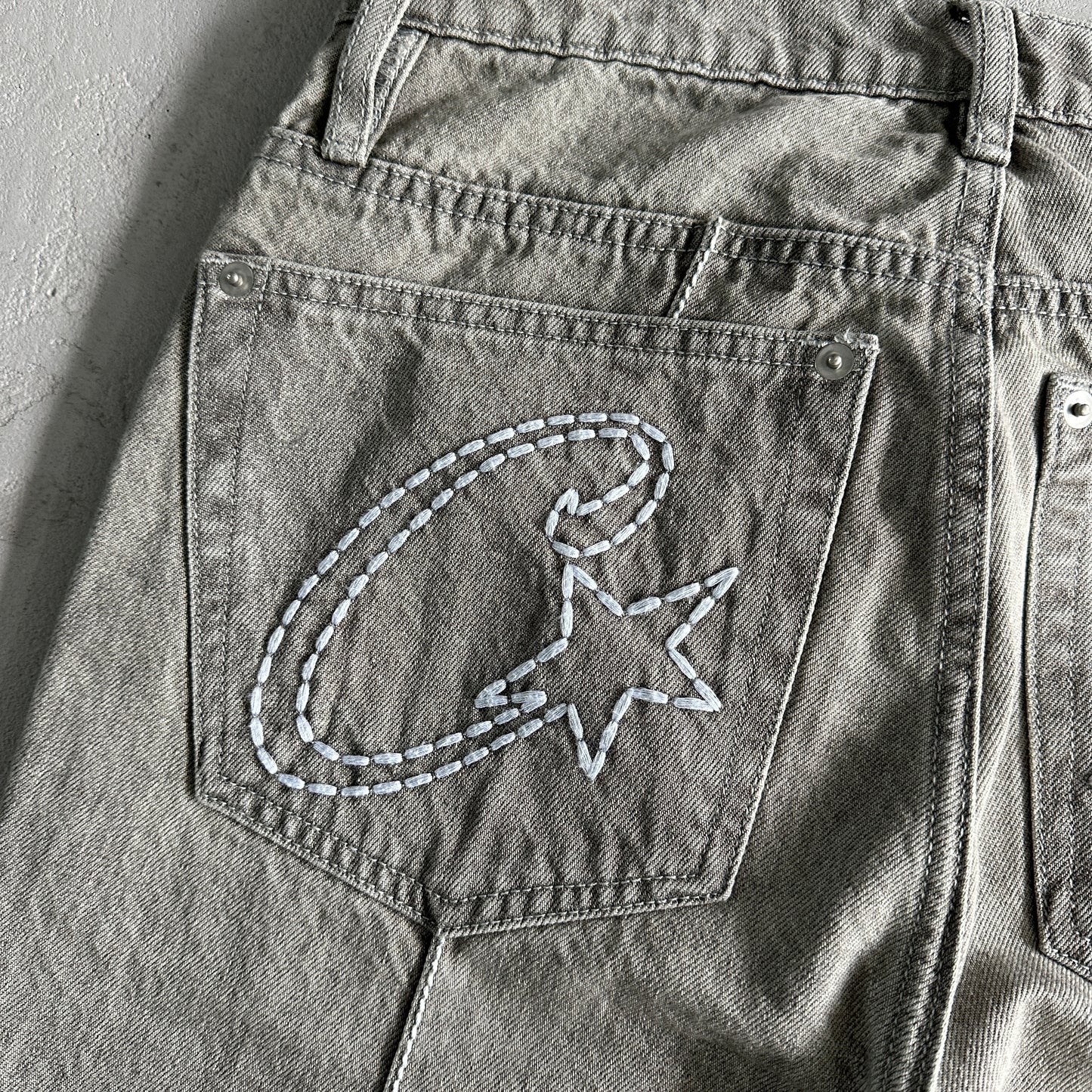 Corteiz Star Denim Pants “Grey”