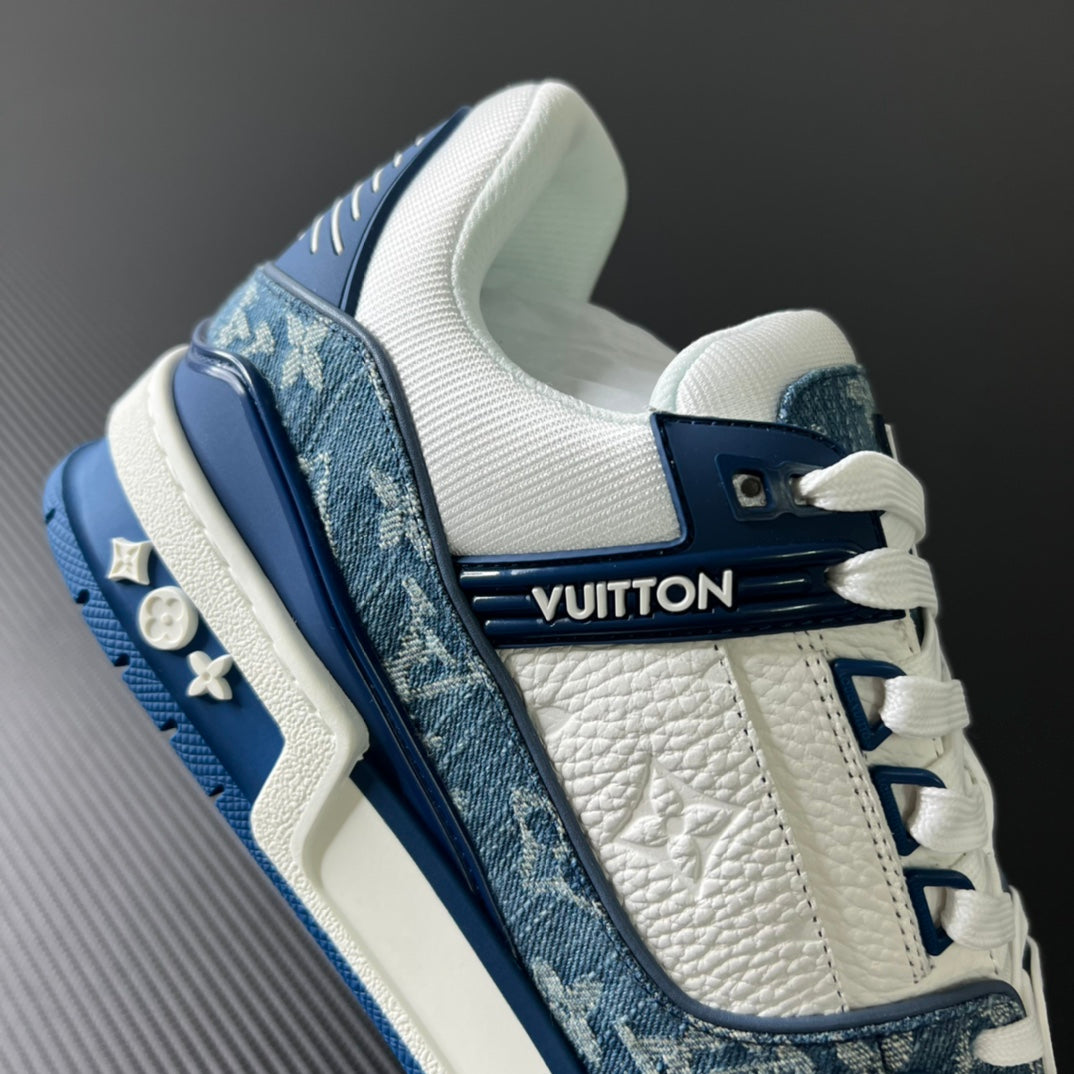 Louis Vuitton Trainer Monogram Denim “White Blue”