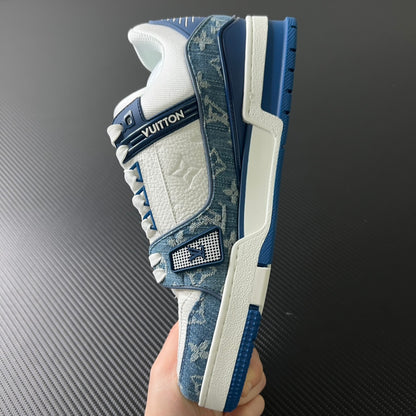 Louis Vuitton Trainer Monogram Denim “White Blue”