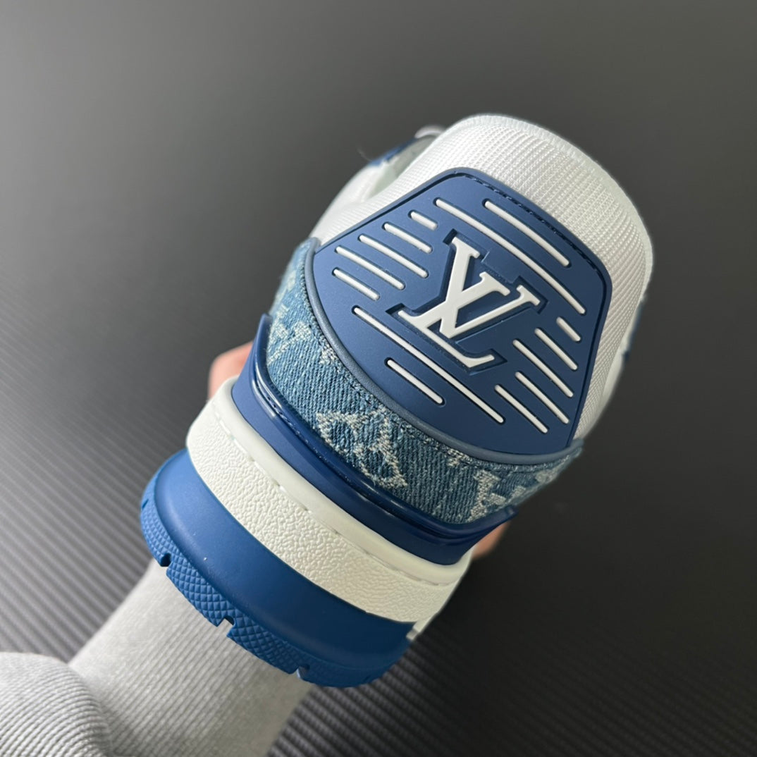 Louis Vuitton Trainer Monogram Denim “White Blue”
