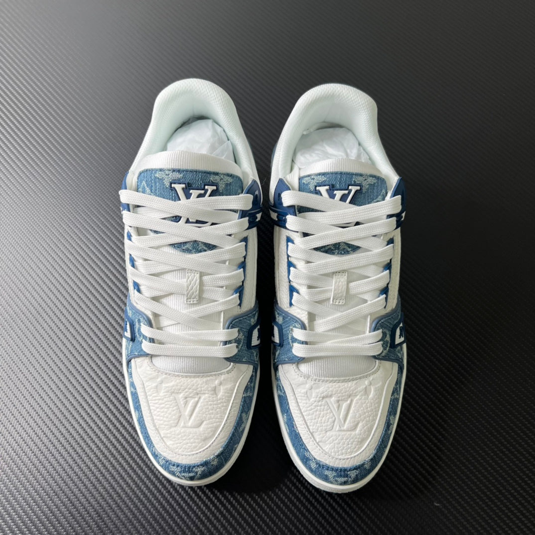Louis Vuitton Trainer Monogram Denim “White Blue”