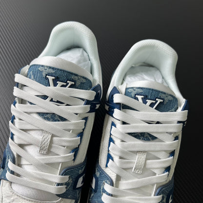 Louis Vuitton Trainer Monogram Denim “White Blue”
