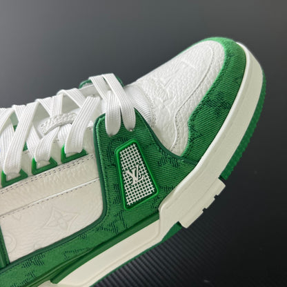 Louis Vuitton Trainer “Green Monogram Denim White”