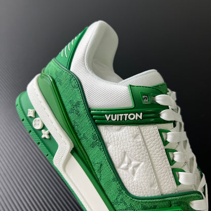 Louis Vuitton Trainer “Green Monogram Denim White”