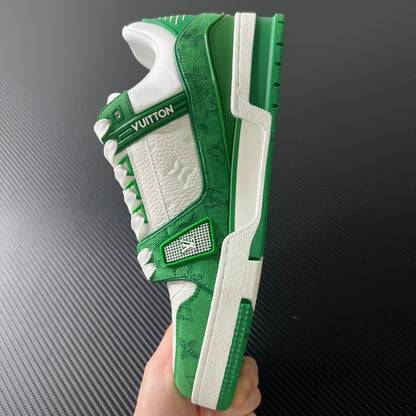 Louis Vuitton Trainer “Green Monogram Denim White”