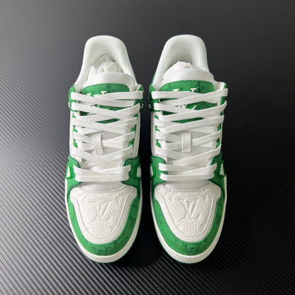 Louis Vuitton Trainer “Green Monogram Denim White”