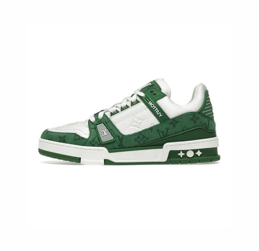 Louis Vuitton Trainer “Green Monogram Denim White”