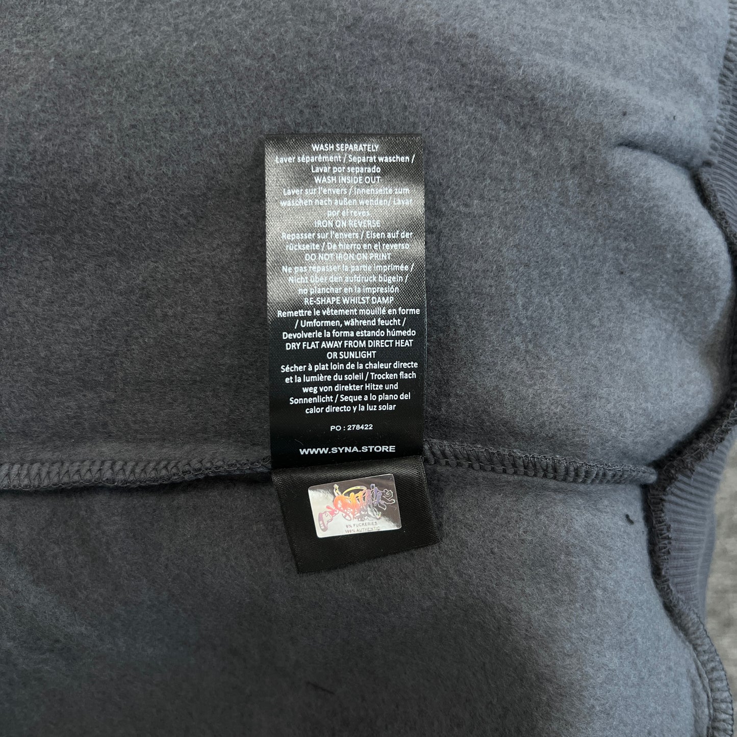 Syna World Hoodie “Black Grey”