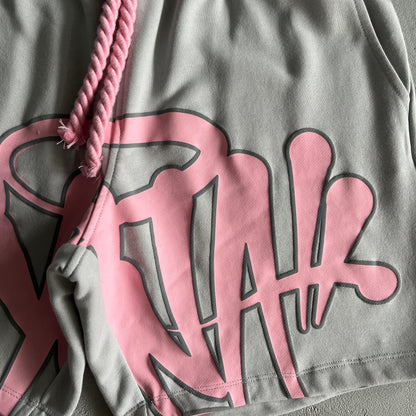 Conjunto Shorts Synaworld Cinza/Rosa