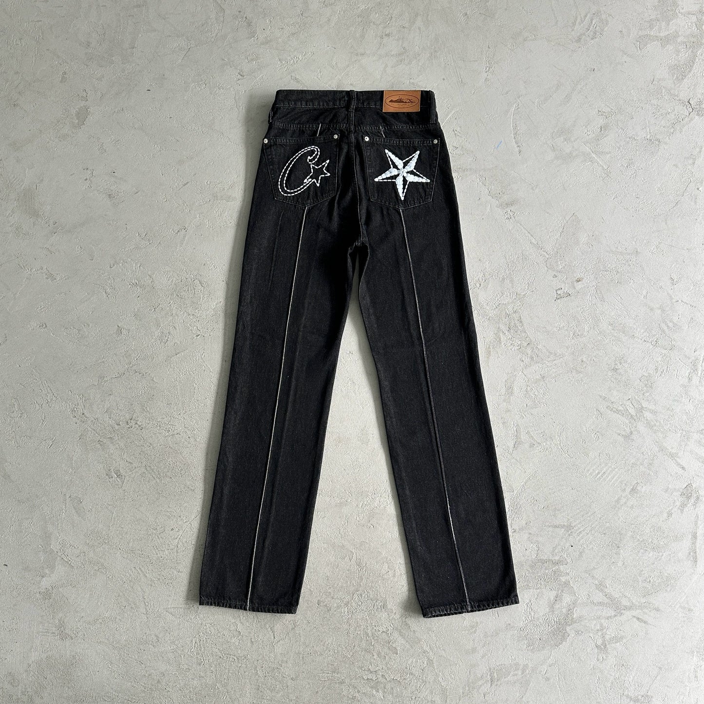 Corteiz Star Denim Pants “Dark White”
