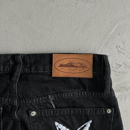 Corteiz Star Denim Pants “Dark White”