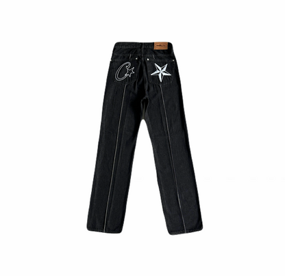 Corteiz Star Denim Pants “Dark White”