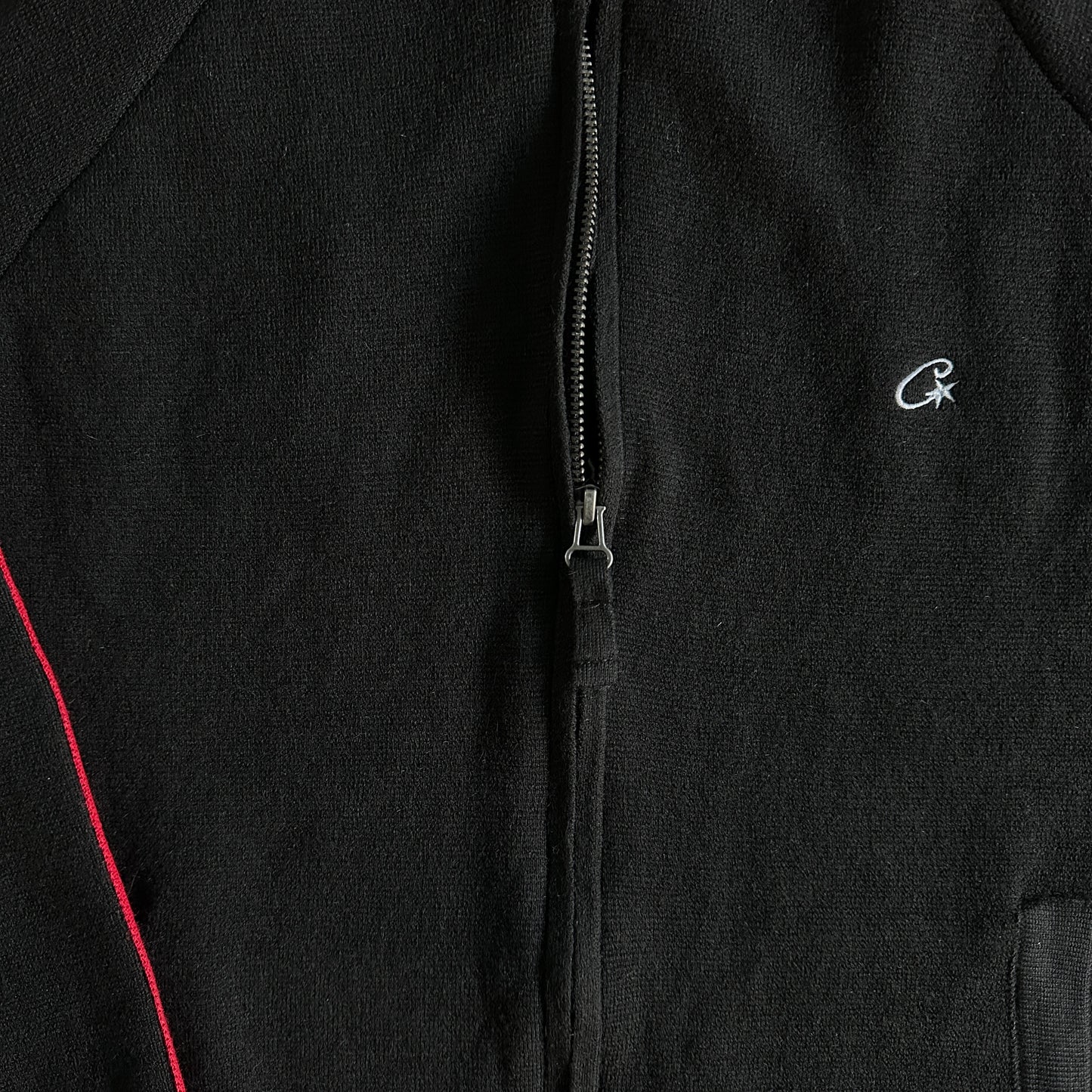 Corteiz Knit Zip Up Fleece “Black”