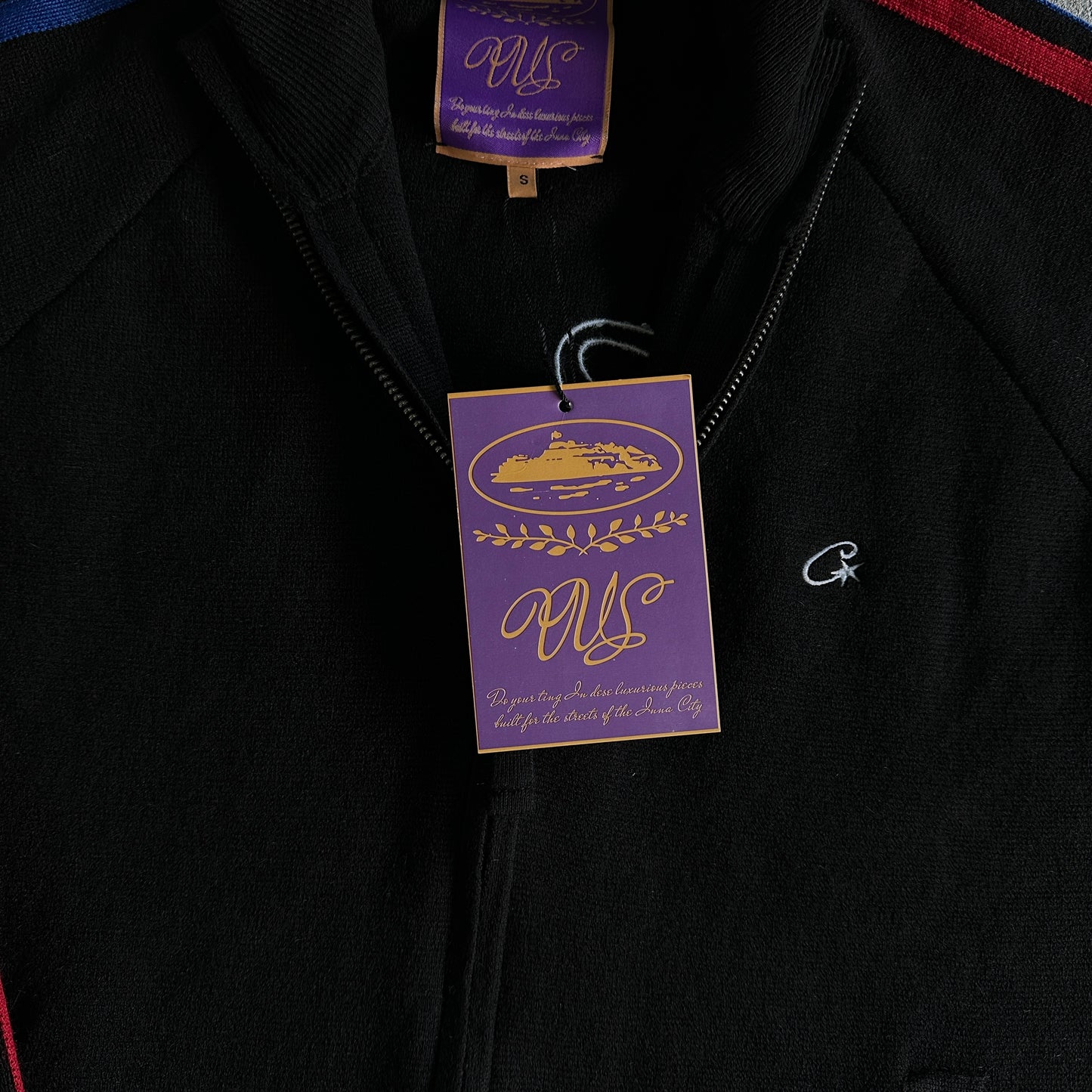 Corteiz Knit Zip Up Fleece “Black”