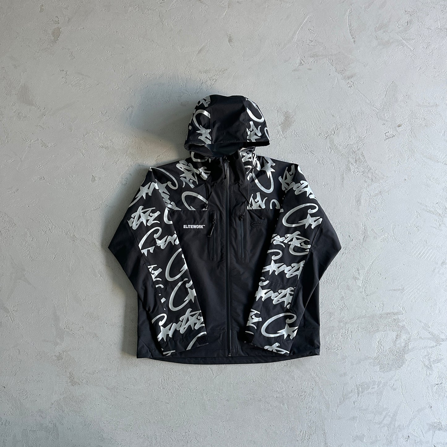 Corteiz Elitework Waterproof Shell Jacket “Black”