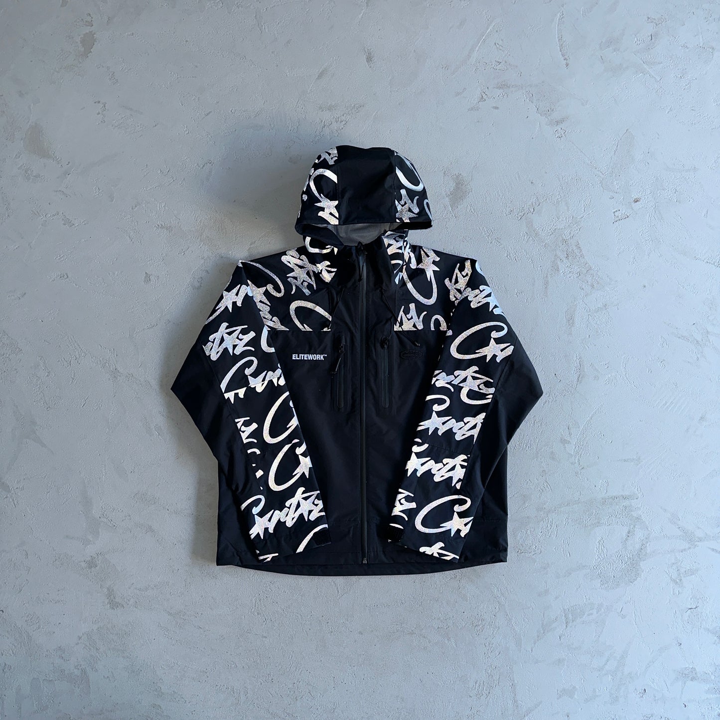 Corteiz Elitework Waterproof Shell Jacket “Black”