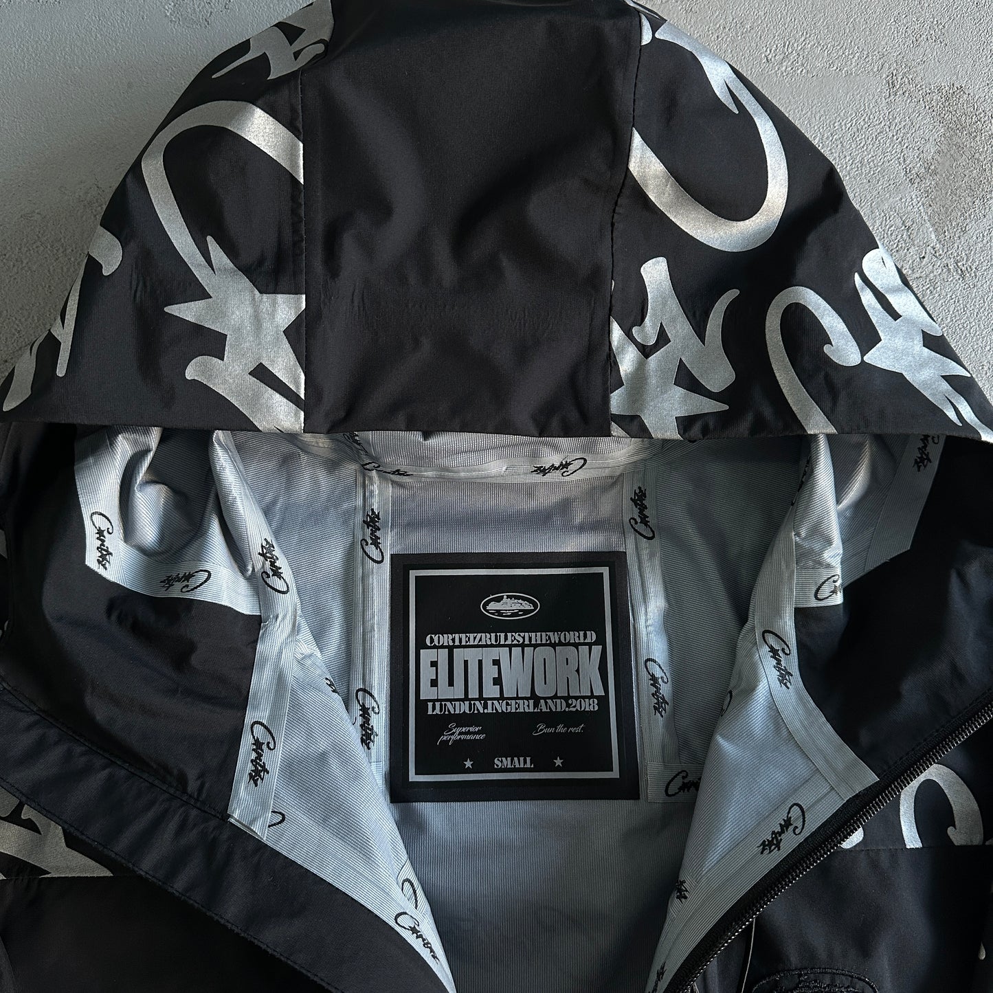 Corteiz Elitework Waterproof Shell Jacket “Black”