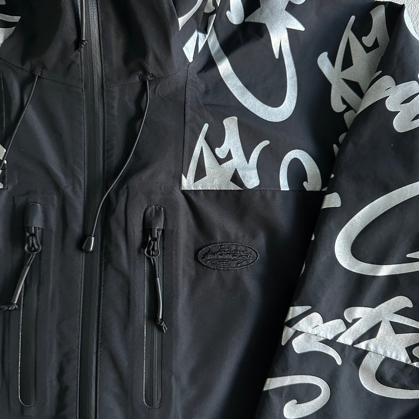 Corteiz Elitework Waterproof Shell Jacket “Black”