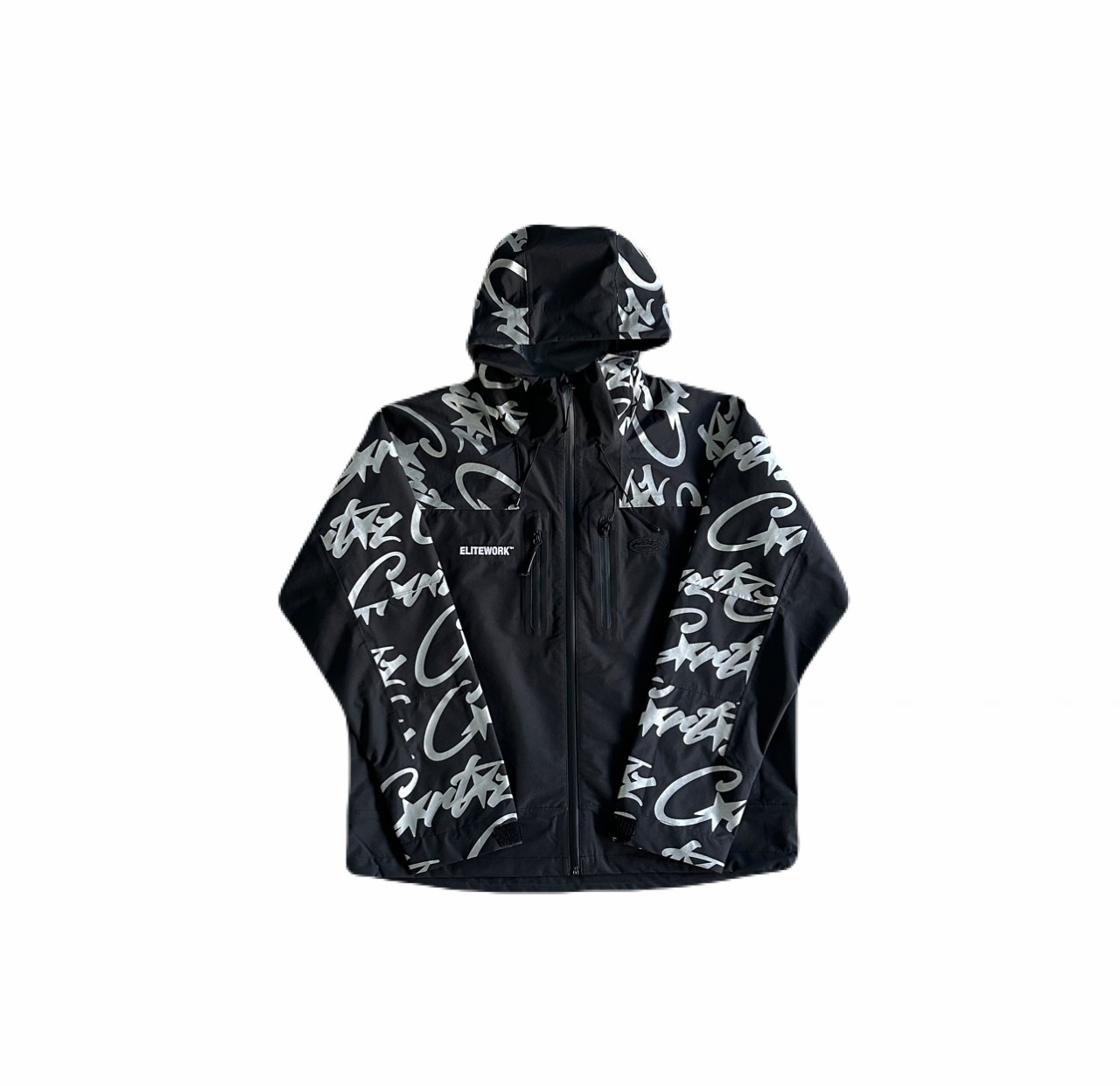 Corteiz Elitework Waterproof Shell Jacket “Black”