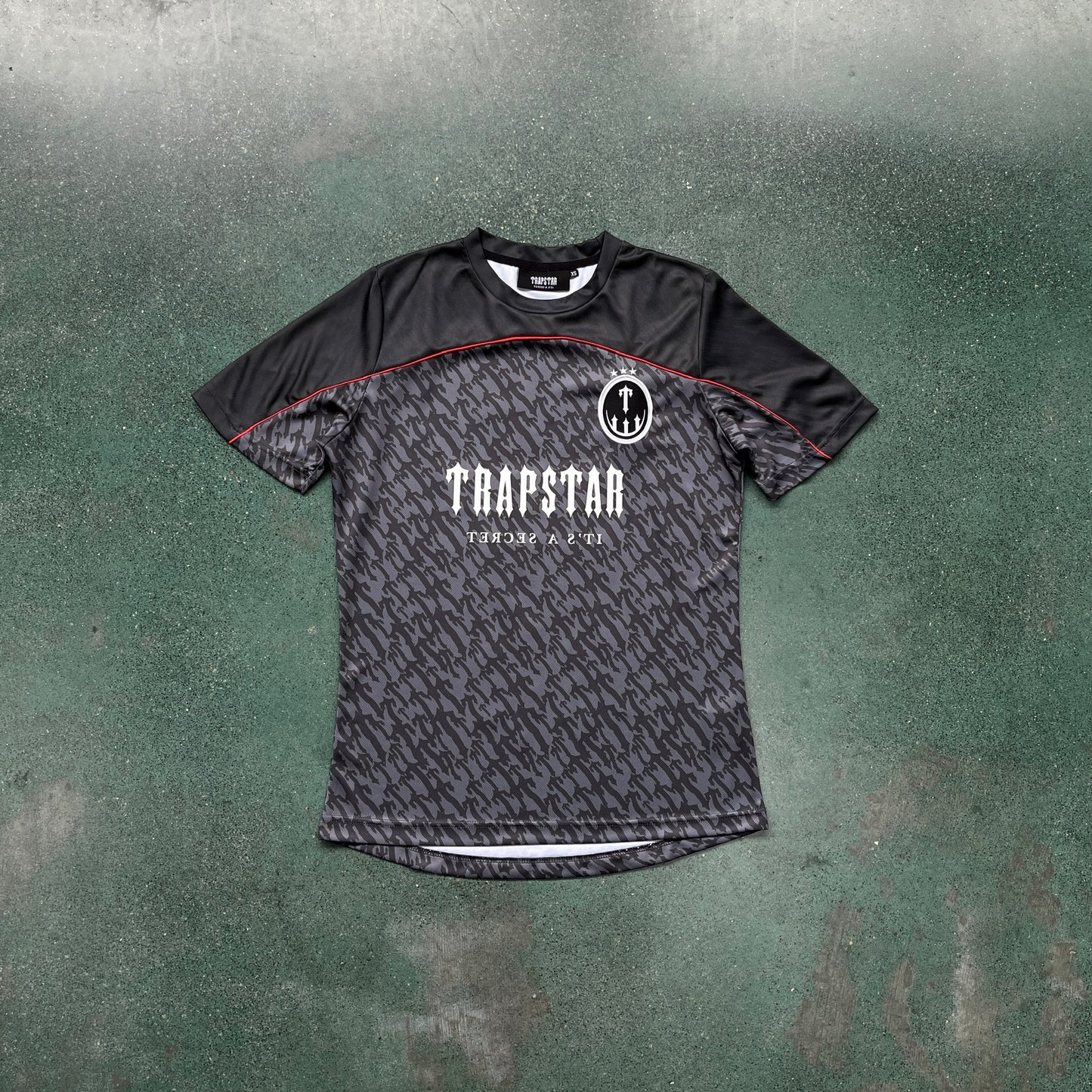Trapstar Football T-Shirt “Grey Red”